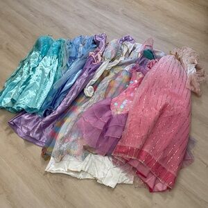 6 Kids Multicolor Princess Dress-Up Costume Set - Pink, Purple, Teal, Blue
